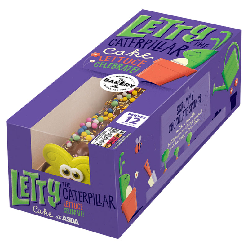 Asda Bakery Caterpillar Cake Chocolate Sponge Birthday Celebration (British brand)