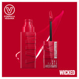 Maybelline liquid lipstick in Wicked shade 4.2ml, imported from the UK