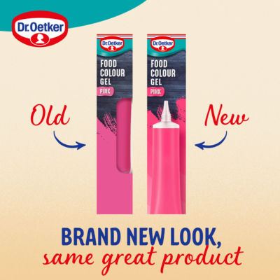 Dr Oetker pink food colour gel 15g tube, UK version