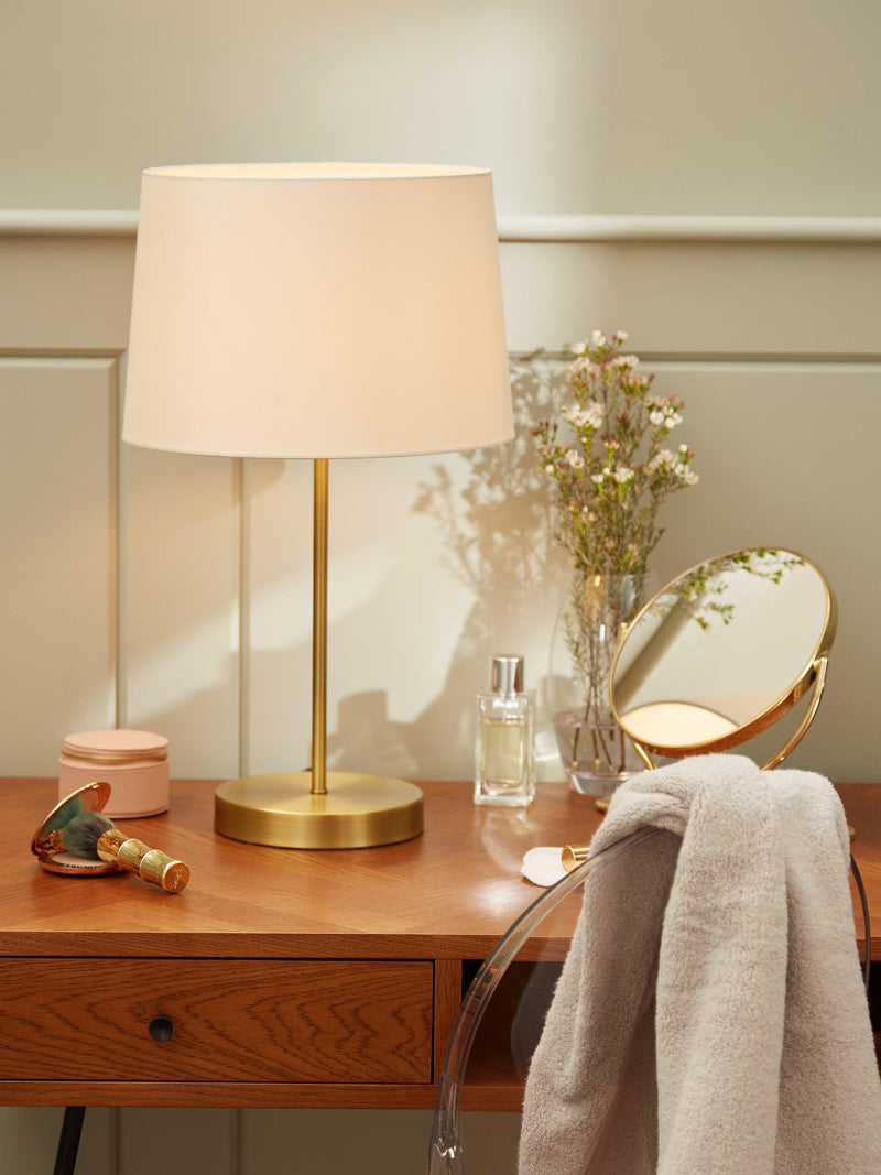 John Lewis Gemma tapered silk lampshade in oyster (British brand)