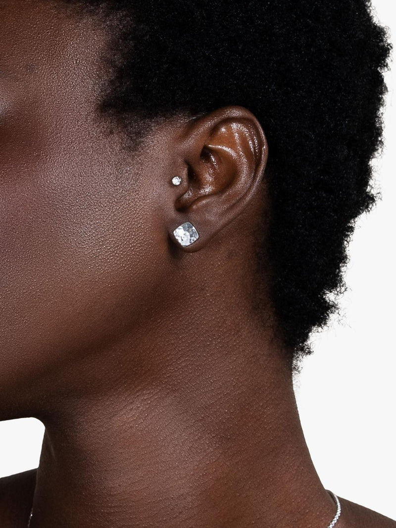Dower & Hall sterling silver Nomad square stud earrings - British product