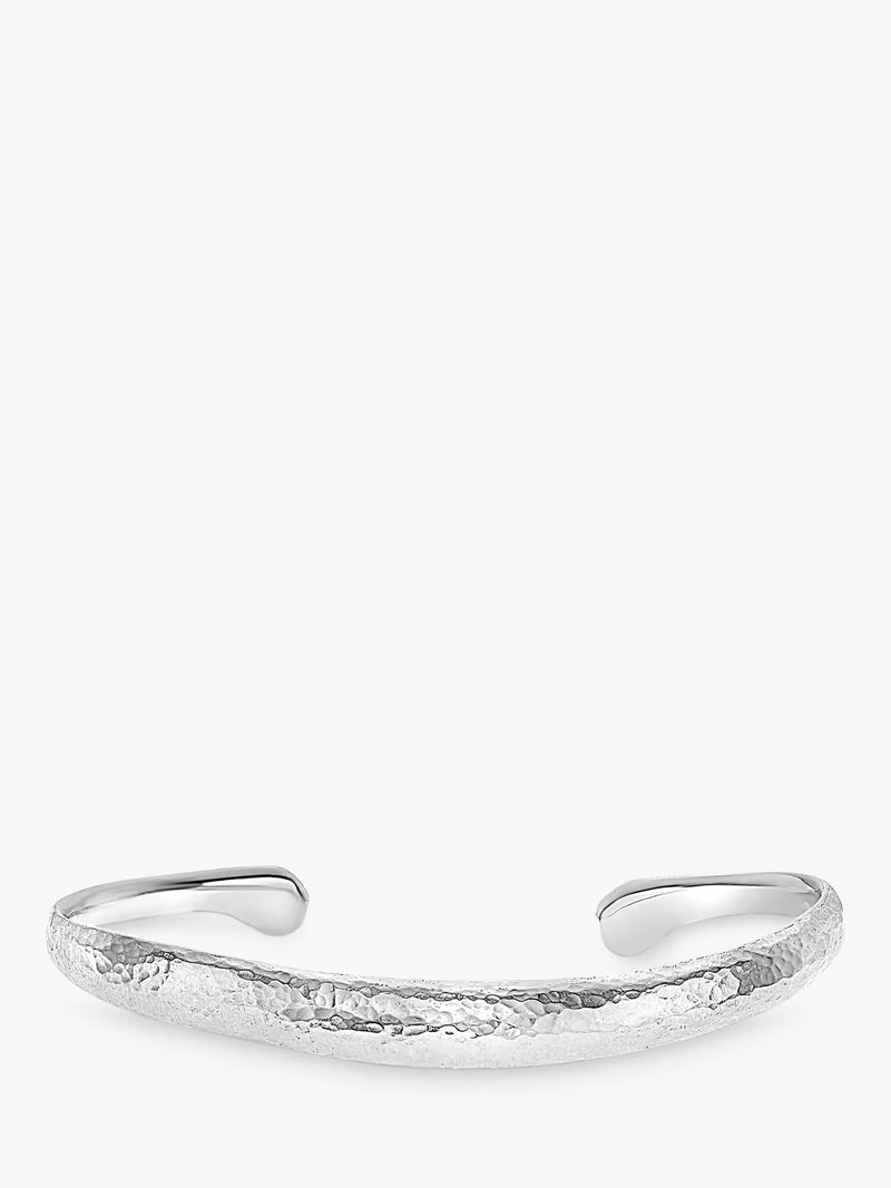 Dower & Hall sterling silver torque bangle hammered finish - British product