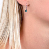 E.W Adams teardrop drop earrings blue topaz 2x0.5cm, UK version