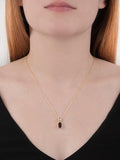 E.W Adams 9ct gold garnet pendant necklace - British product