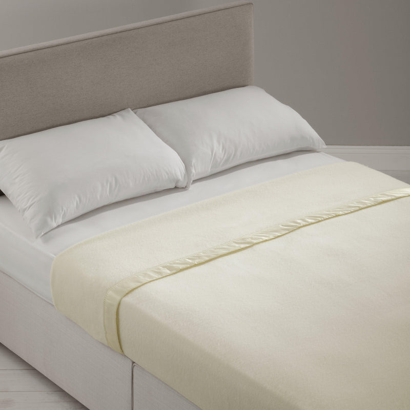 John Atkinson Merino Wool Blanket Winter White (British brand)