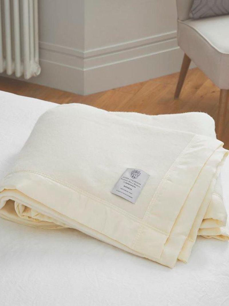 John Atkinson Merino Wool Blanket Winter White (British brand)