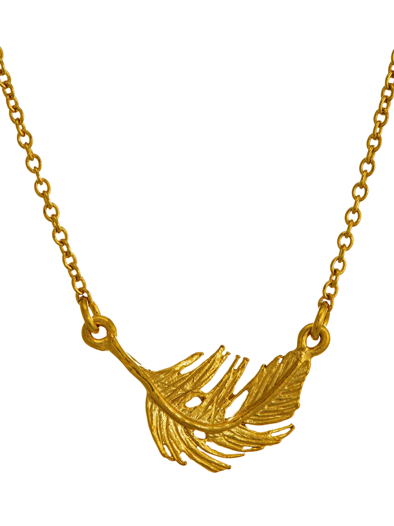 Alex Monroe little feather necklace gold plated sterling silver (British brand)