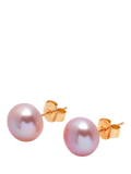 E.W Adams 9ct Yellow Gold Freshwater Pearl Bouton Stud Earrings