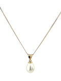 E.W Adams freshwater pearl pendant necklace gold white, imported from the UK