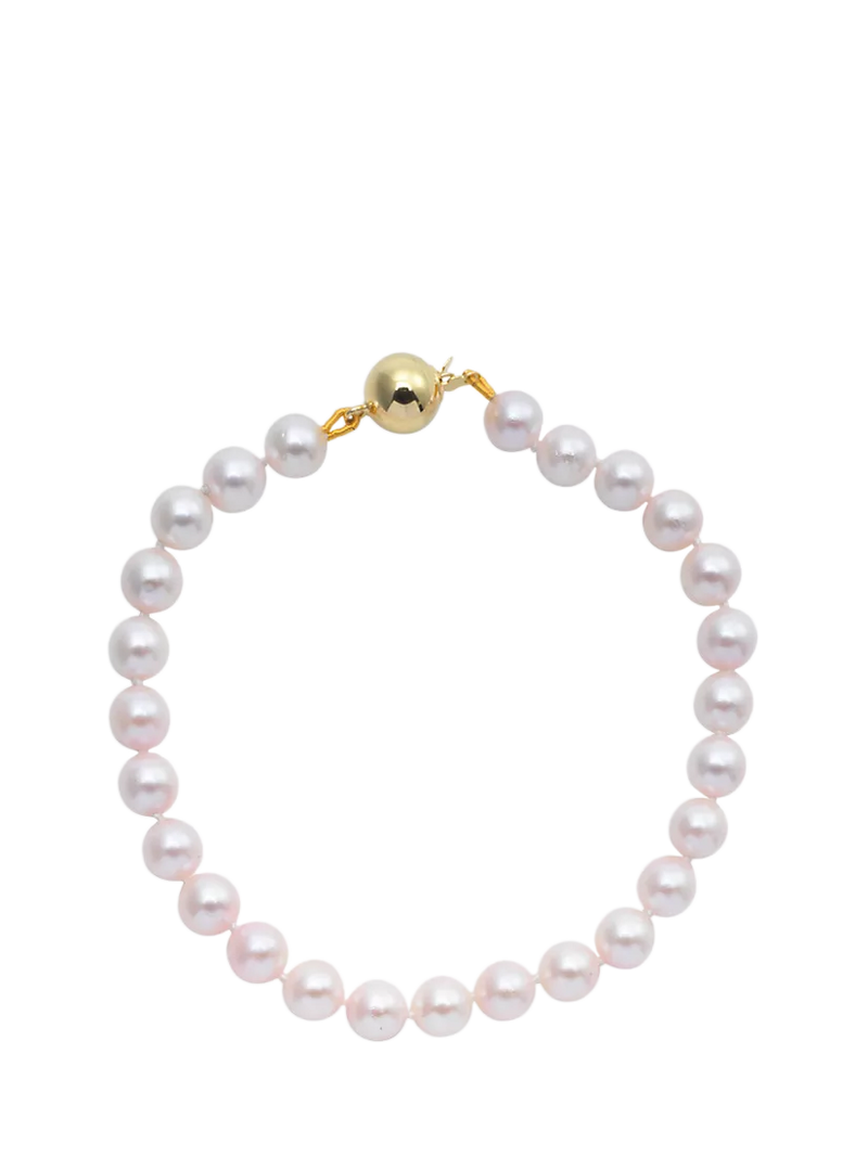 E.W Adams cultured pearl bracelet 7.5 inch gold clasp (British brand)