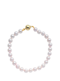 E.W Adams cultured pearl bracelet 7.5 inch gold clasp (British brand)