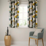 Sanderson Dandelion Clocks Pair Lined Eyelet Curtains, Aqua, H137 x W228cm