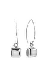 John Lewis Andea Silver Cube Wire Drop Earrings- Buy online at McGrocer