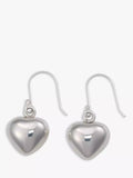 Andea puffed heart drop earrings sterling silver, UK version