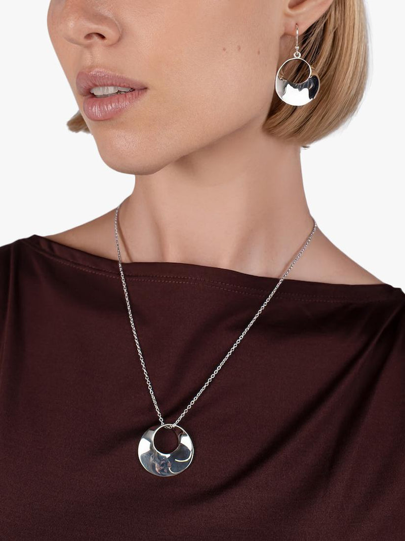 Andea silver round twist drop earrings (British brand)