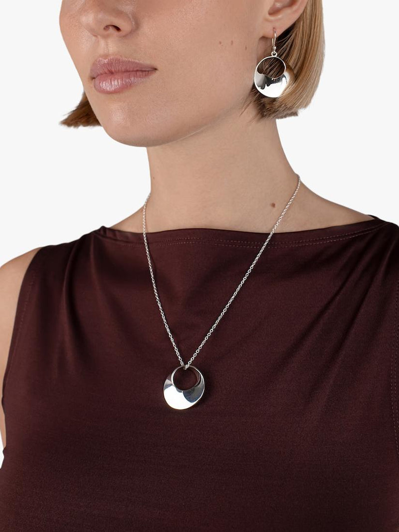 Andea silver round twist drop earrings (British brand)