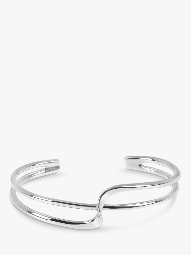 Andea silver bangle 6.5 x 5.5cm - British product