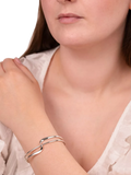 Andea silver bangle 6.5 x 5.5cm - British product