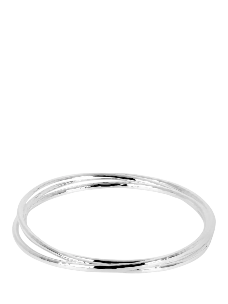 Andea Hammered Silver 3 Set Bangle