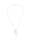 Andea open heart pendant necklace in solid sterling silver, UK version