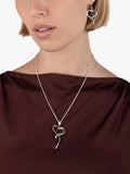 Andea open heart pendant necklace in solid sterling silver, UK version