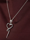 Andea open heart pendant necklace in solid sterling silver, UK version