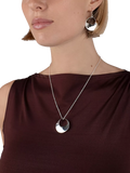 Andea Round Open Twist pendant necklace, silver - British product