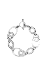 John Lewis Andea Silver Hammered Oval Link Bracelet 19cm- Buy online at McGrocer