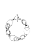 Andea silver hammered oval link bracelet 19cm, UK version