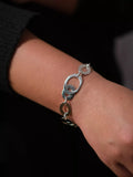 Andea silver hammered oval link bracelet 19cm, UK version