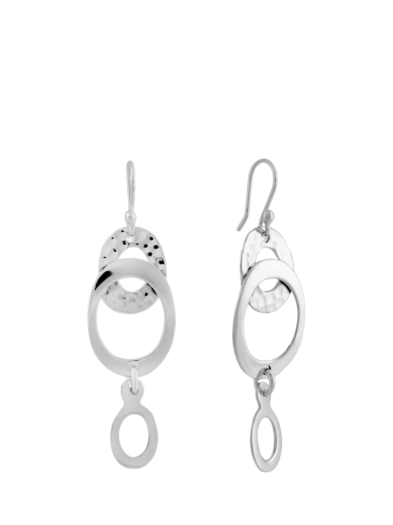 Andea hammered open oval drop earrings, imported from the UK