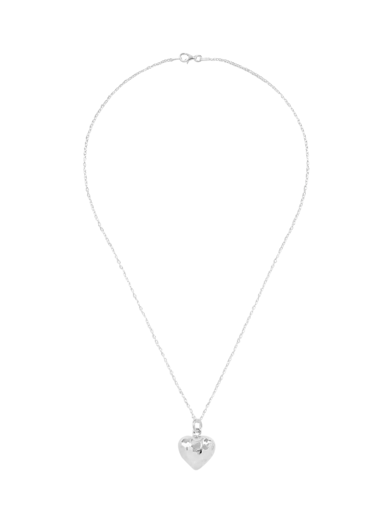 Andea pendant necklace hammered puffed heart silver - British product