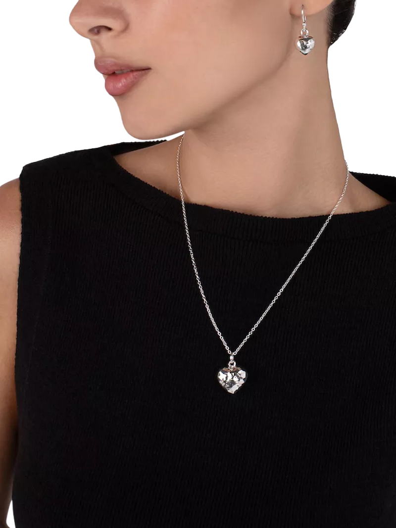 Andea pendant necklace hammered puffed heart silver - British product