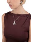 Andea sterling silver spiral circle pendant necklace, UK version