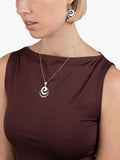 Andea silver spiral circle drop earrings 4x2cm (British brand)