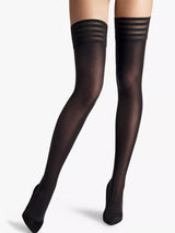 John Lewis Wolford Velvet De Luxe 50 Denier Stay-Ups, Black- Buy online at McGrocer