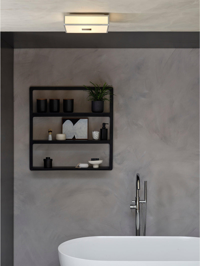 Astro Mashiko flush ceiling light chrome, imported from the UK