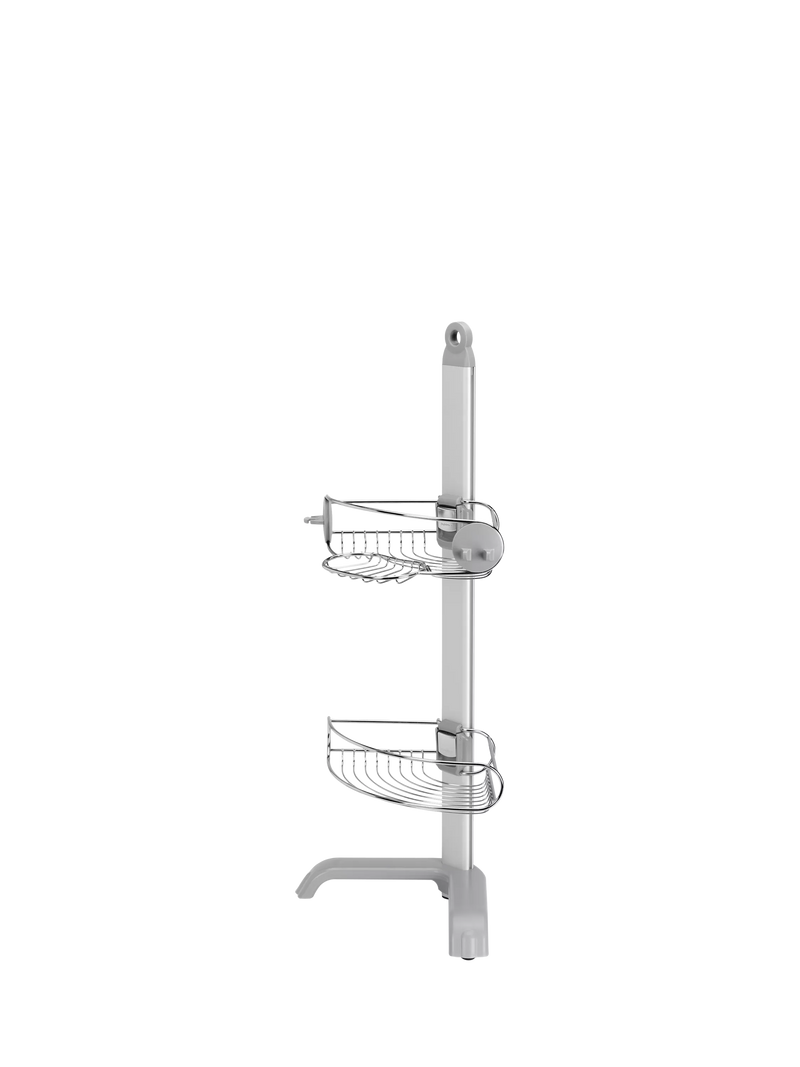 Simplehuman corrosion-resistant stainless steel corner shower caddy with adjustable shelves (British brand)