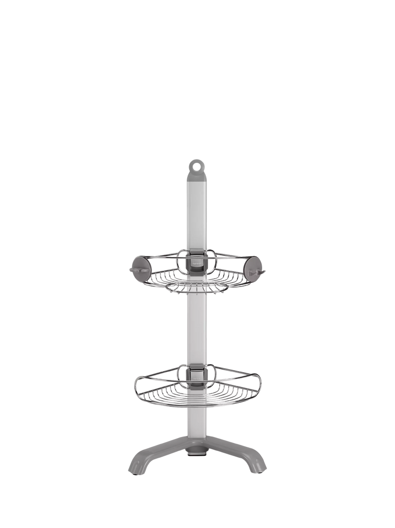 Simplehuman corrosion-resistant stainless steel corner shower caddy with adjustable shelves (British brand)