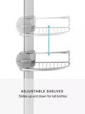 Simplehuman corrosion-resistant stainless steel corner shower caddy with adjustable shelves (British brand)
