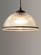 John Lewis John Lewis Tristan Ribbed Glass Pendant Ceiling Light, Bronze, 30cm- Buy online at McGrocer
