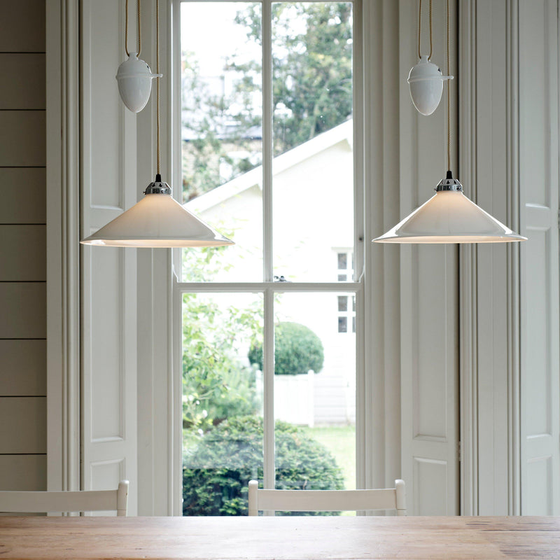 Original BTC Cobb ceiling light with bone china shade (British brand)