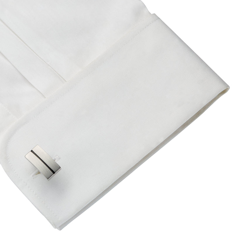 John Lewis striped oblong cufflinks black - British product