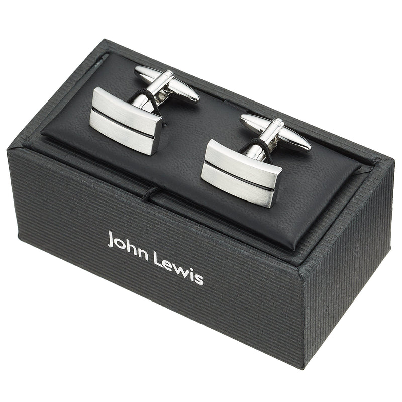 John Lewis striped oblong cufflinks black - British product