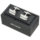 John Lewis striped oblong cufflinks black - British product