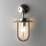 Astro Montparnasse outdoor lantern wall light polished nickel (British brand)
