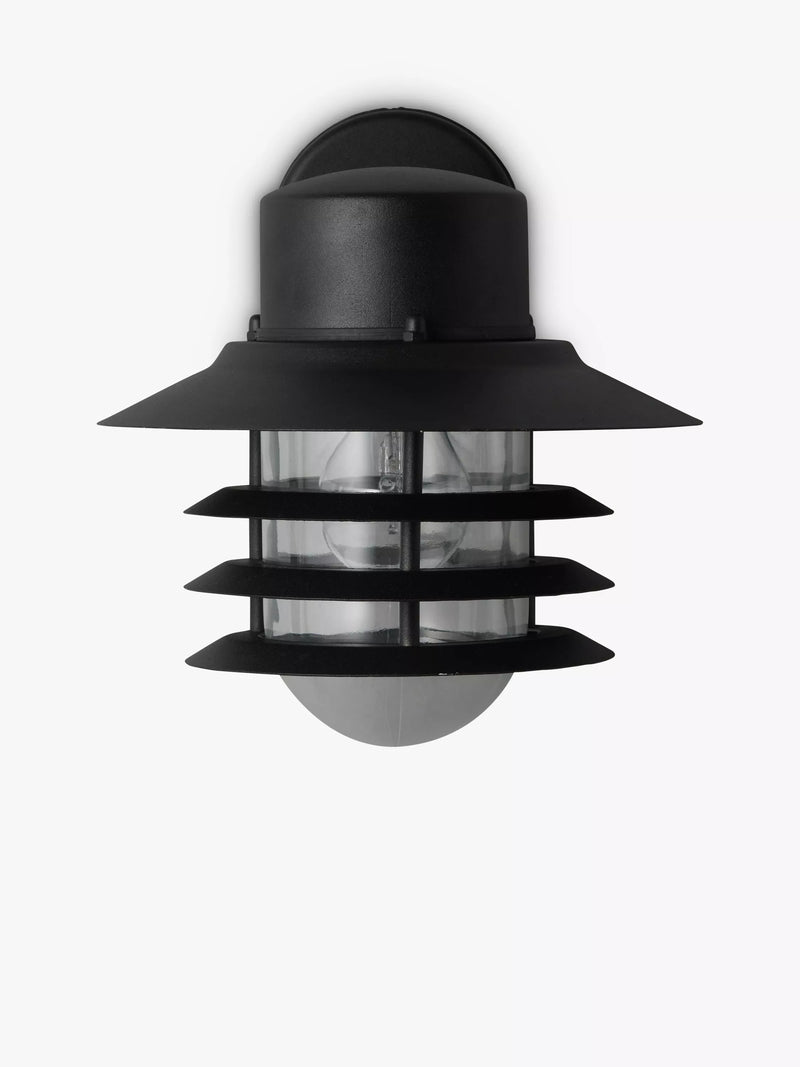 Nordlux Vejers outdoor wall lantern black galvanized steel, imported from the UK