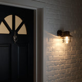 Nordlux Vejers outdoor wall lantern black galvanized steel, imported from the UK
