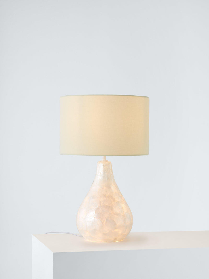 John Lewis Pearl Dual-Lit Capiz Shell table lamp, imported from the UK