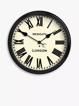 John Lewis Newgate Clocks Battersby Roman Numeral Wall Clock, 50cm, Black- Buy online at McGrocer